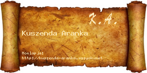 Kuszenda Aranka névjegykártya
